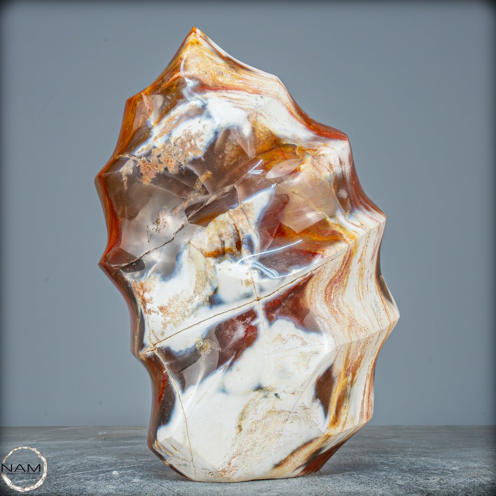 Freeform flame made of rainbow jasper with Carnelian- 4467.13 g #1.0