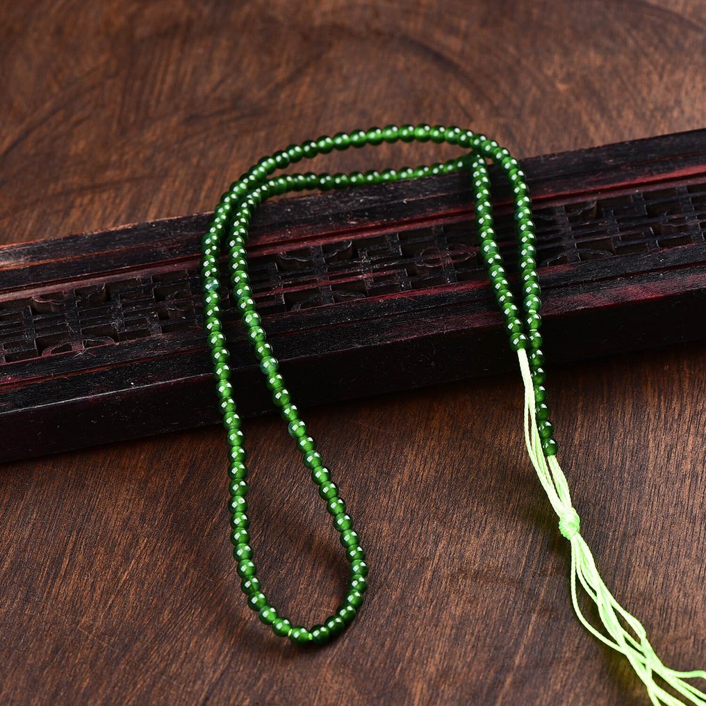 ALGT 认证未处理翡翠珠链（A货） - 藝術與自然優雅的完美融合- 14.68 g #1.0