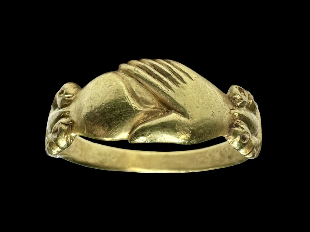 都铎时期金戒指,16世纪 金色 Fede戒指与XRF测试 #1.0