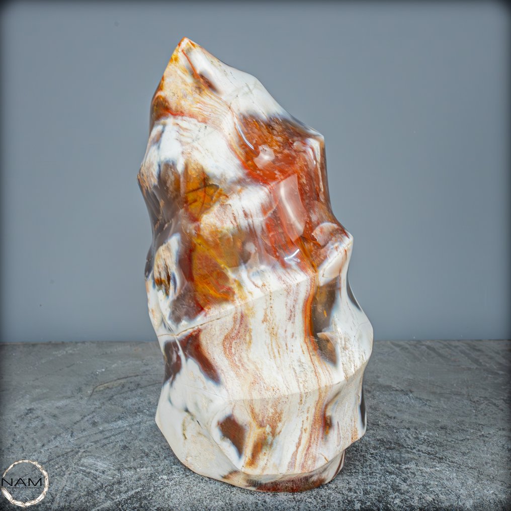 Freeform flame made of rainbow jasper with Carnelian- 4467.13 g #4.3