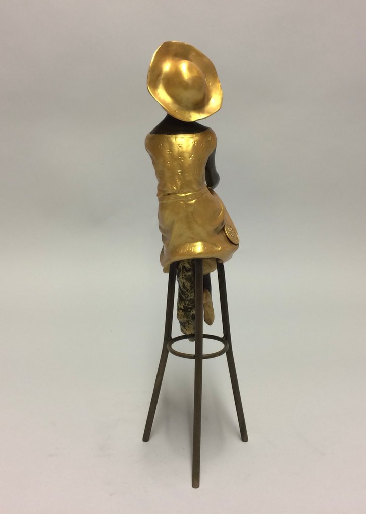 Szobor, Vrouw in de zon - 28 cm - Bronz #3.2