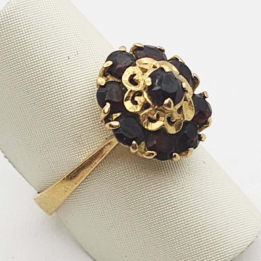 戒指 - 18K包金 黄金 石榴石 #1.0