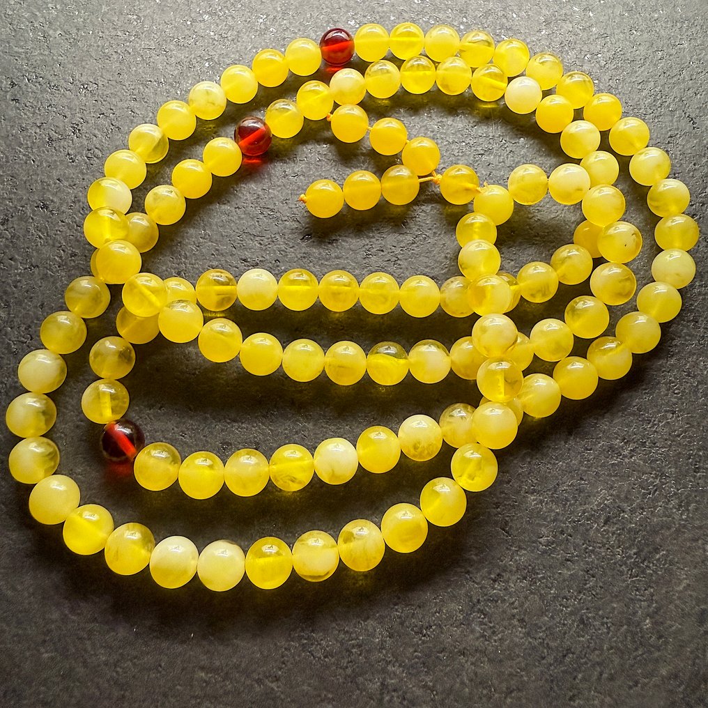 天然整块波罗的海琥珀108颗珠子10mm念珠项链 - 琥珀 - Succinite / fossilized pine tree resin #4.3