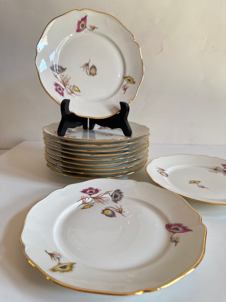 Limoges - Véritable Porcelaine L.F. - 甜点用具 (12) - 瓷 #2.1