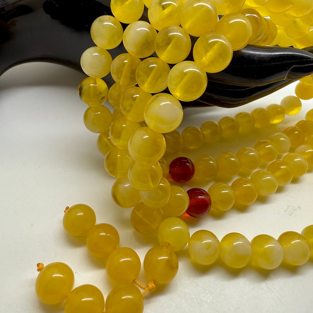 天然整块波罗的海琥珀108颗珠子10mm念珠项链 - 琥珀 - Succinite / fossilized pine tree resin #1.0