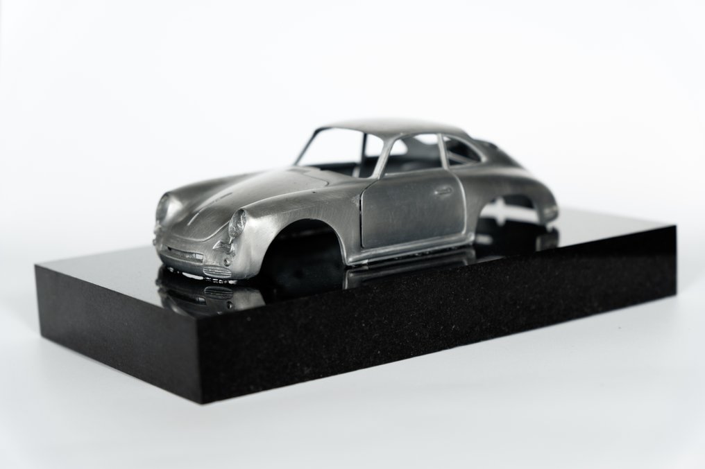 Artwork - Porsche - Porsche 356 Sculpture – Assembled by Hand – Brushed Aluminum Body on Granite – Unique Decor - 11/356 #3.2