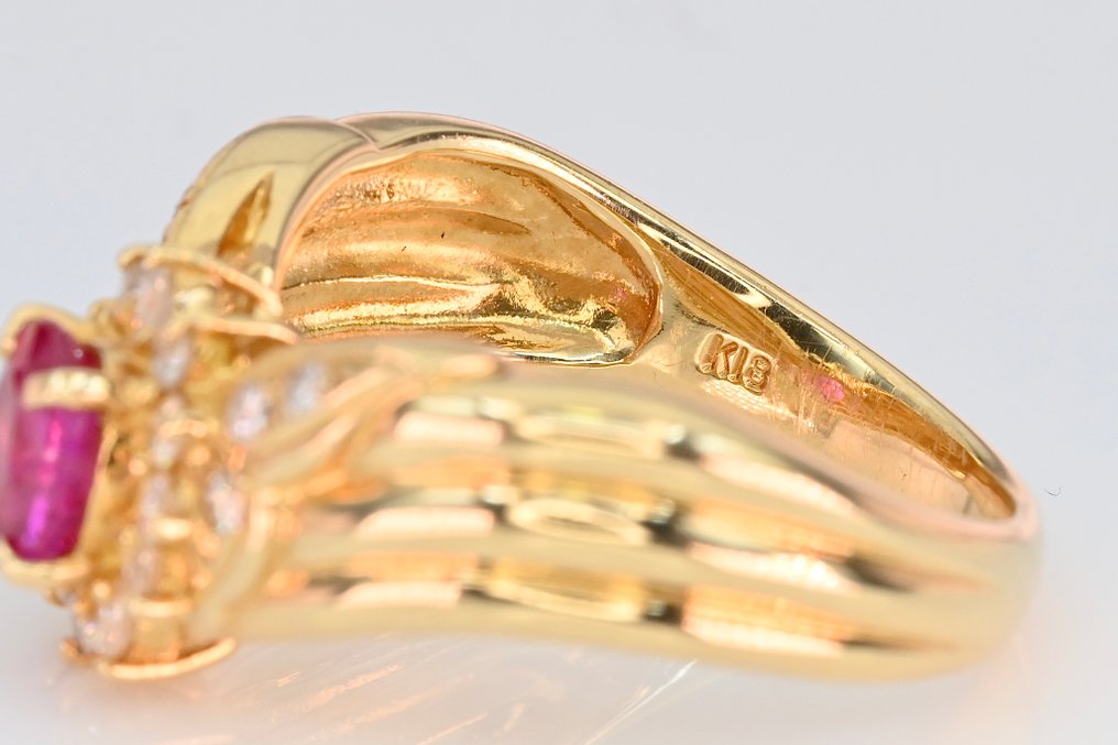 Ring 18K Yellow Gold Ruby - Diamond #2.1