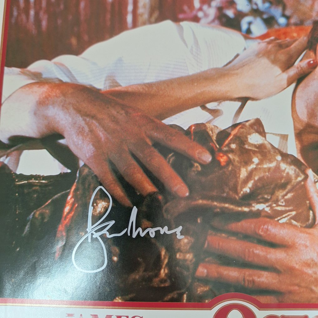 James Bond 007: Octopussy - signed by Roger Moore as 007 (+2017) Rare Vintage Lobby Card - signed with Certified Genuine bc #1.0