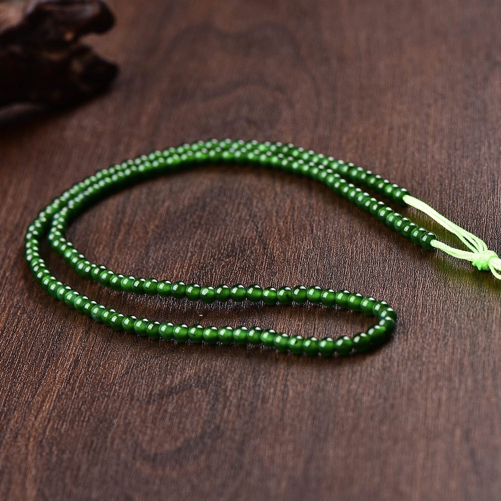 ALGT Certified Untreated Jadeite Jade Bead String (Type A) - A Masterful Fusion of Artistry and Natural Elegance- 14.31 g #1.0