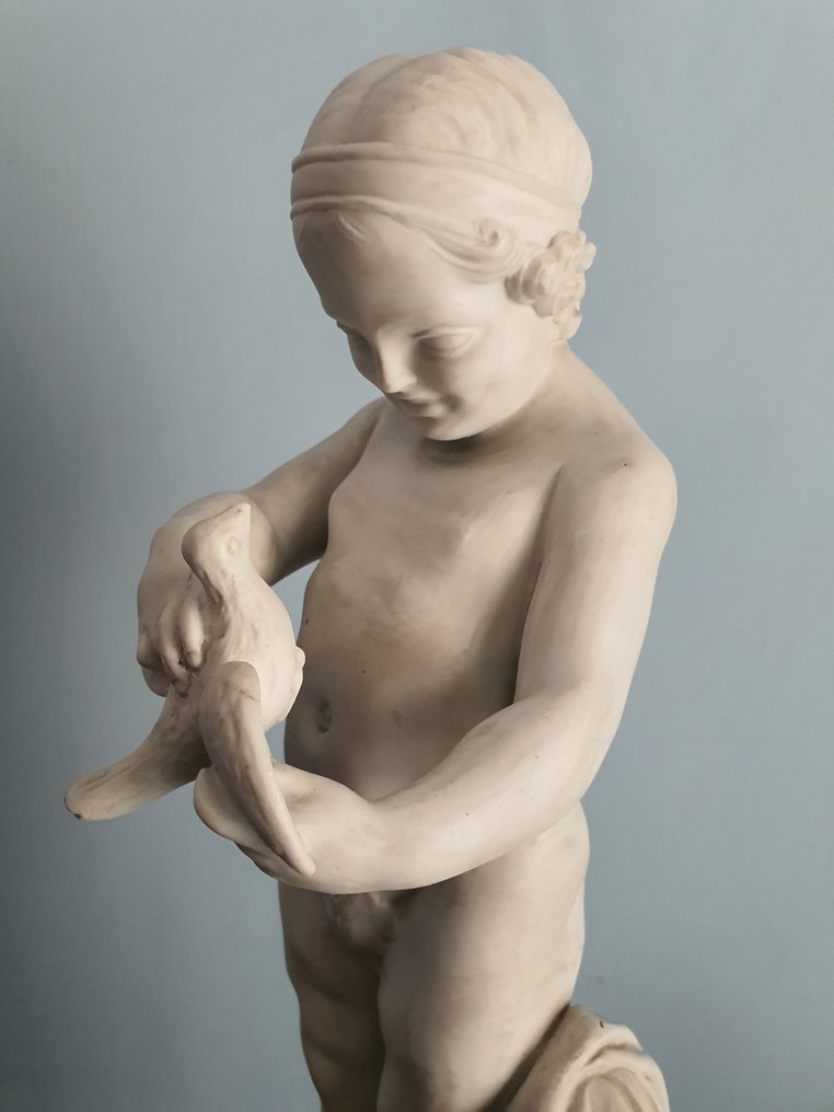 Ginori Doccia - 雕塑, Putto con colomba - 33 cm - 饼干 #4.3