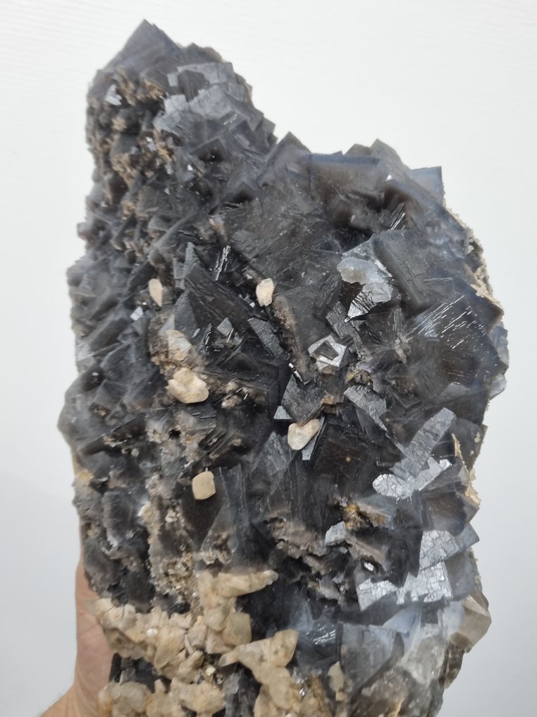 XXL High Quality Blue Fluorite with Dogtooth Calcite - Height: 350 mm - Width: 170 mm- 5.85 kg #2.1