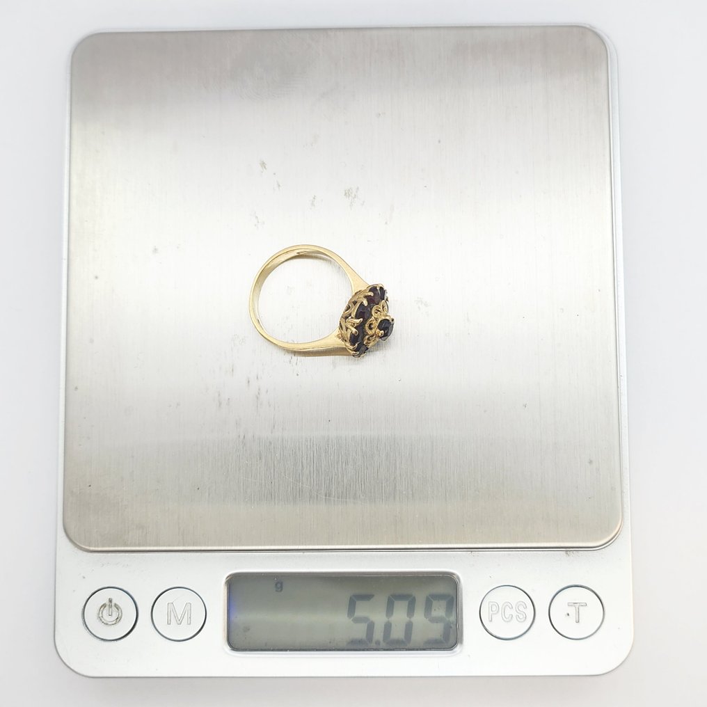 戒指 - 18K包金 黄金 石榴石 #4.3