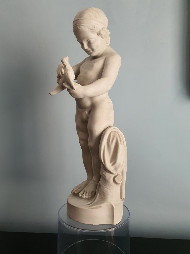 Ginori Doccia - 雕塑, Putto con colomba - 33 cm - 饼干 #1.0
