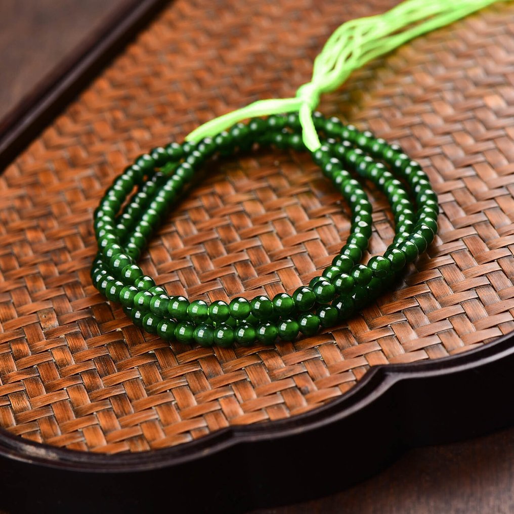 ALGT 认证未处理翡翠珠链（A货） - 藝術與自然優雅的完美融合- 14.68 g #4.3