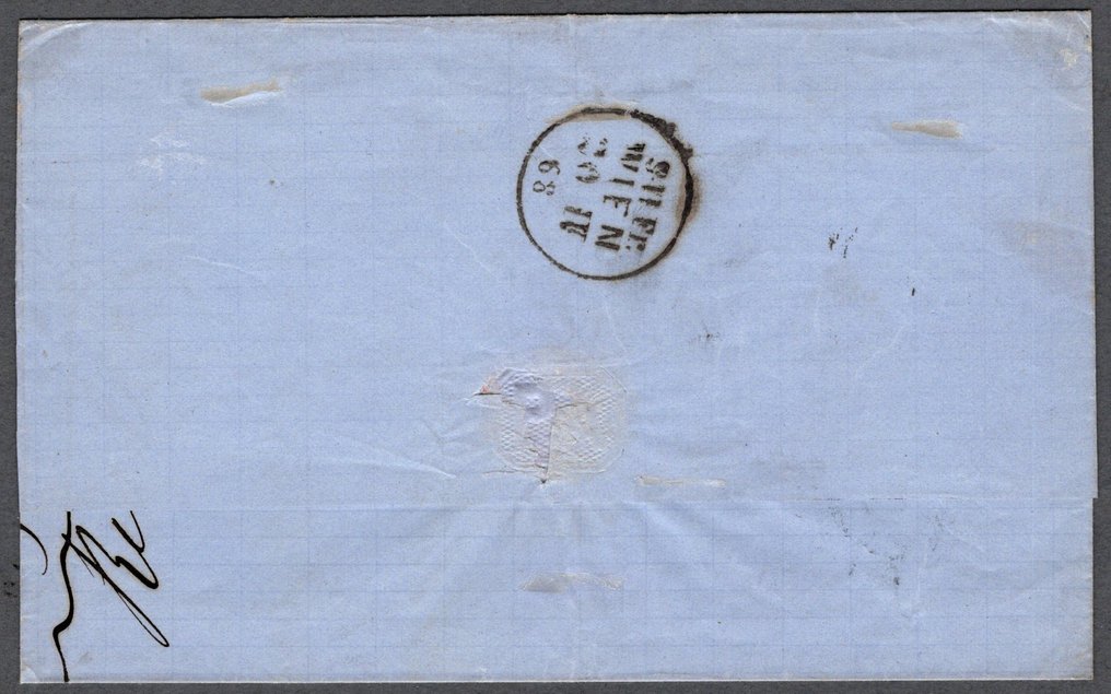 Levant (ρουμανικά ταχυδρομεία)  - Αυστριακός Λεβάντης / Ουγγαρία 1868, Βουκουρέστι - Βιέννη, φρέσκια κάλυψη με 10S - μονογράφημα, #1.0