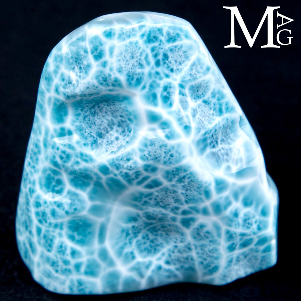 Celestial Wonder: Larimar Specimens Extra Quality Larimar, Dominican Republic. - Height: 65 mm - Width: 58 mm- 118 g #1.0