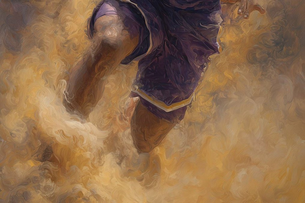 Canvas Fit - Alberto Ricardo - Rey del Aire: LeBron James en Llamas #2.1