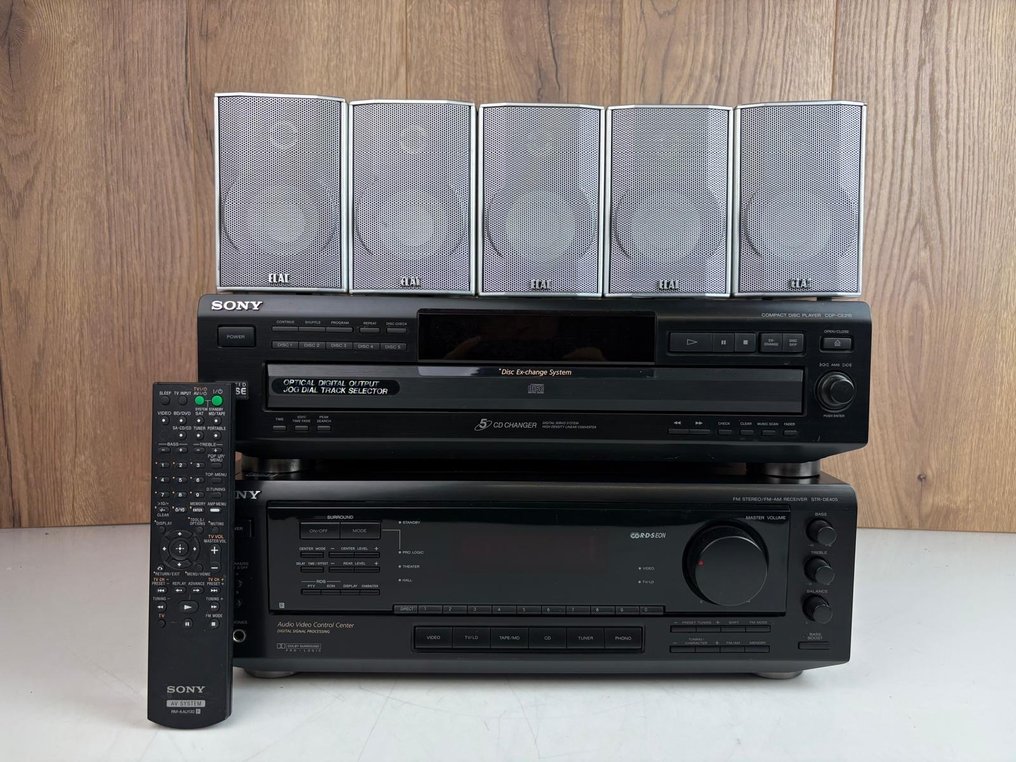 Sony, Elac - STR-DE405 Receiver + CDP-CE215 5 CD Changer Player + 5x Satellites Stereo set #1.0