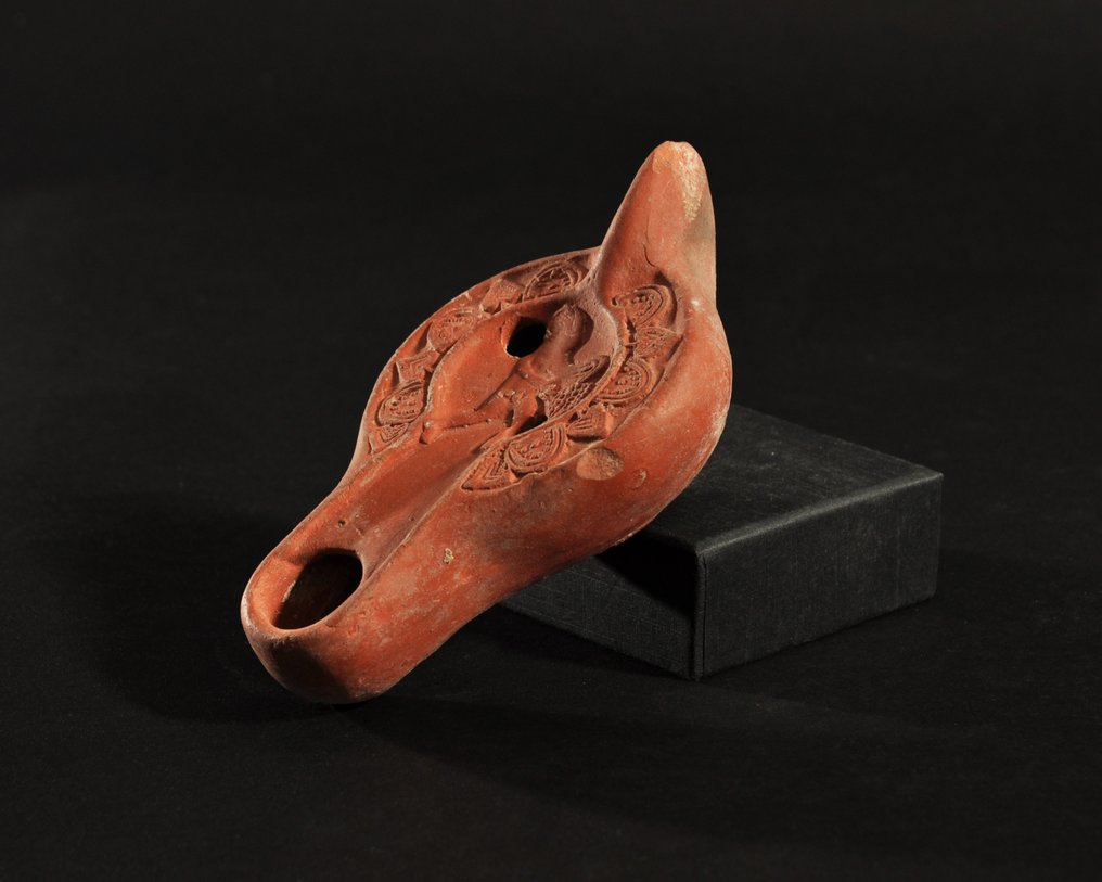 Myöhäinen Rooma / Varhainen Bysantti Terrakotta Öljylamppu - 11.5 cm #2.1