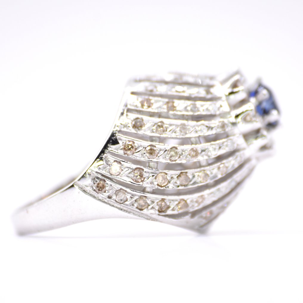 No reserve price - Ring Platinum -  1.50ct. tw. - Sapphire - Classic climax in spiral #3.2