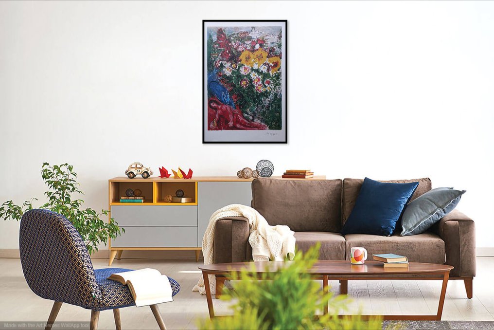 Marc Chagall (1887-1985) - La jeune fille et l'oiseau #2.1