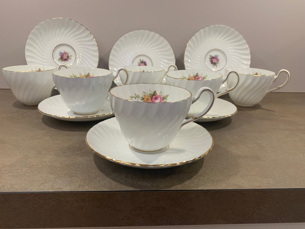 E B Foley - Coffee and tea service (6) - Porcelain - Elegant vintage #2.1