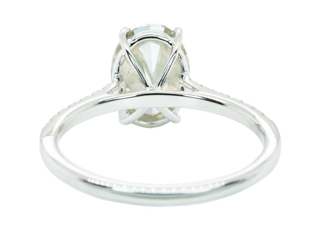 Zonder minimumprijs - Ring - 14 karaat Witgoud, Natuurlijk sierlijk lichtgroenachtig geelachtig grijs - 2.04ct. tw. Diamant (Natuurlijk gekleurd) - Diamant - 0.10ct #3.2