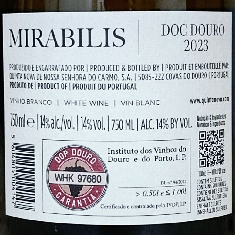 2023 Quinta Nova de Nossa Senhora do Carmo, Mirabilis Branco & 2024 Blanc De Noir x2 - Douro DOC, Reserva - 3 Butelki (0,75l) #4.3