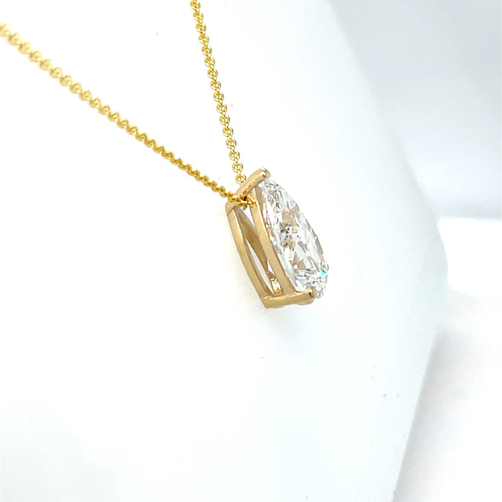 頸鏈 - 14 克拉 黃金 - 2.53ct. tw. 鉆石 (實驗室培育) #3.2