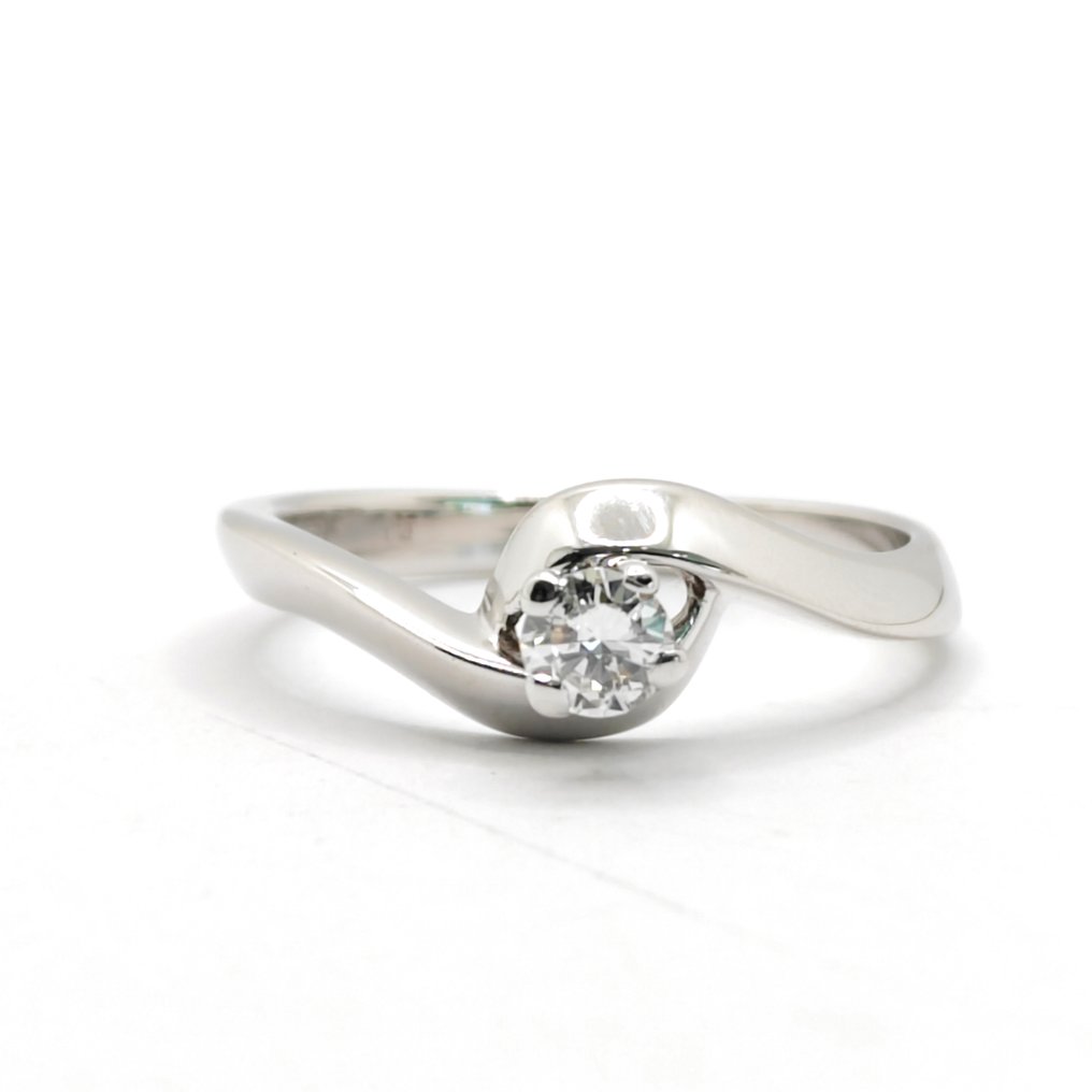 Gyűrű - 18 kt. Fehér arany - 0.20ct. tw. Gyémánt (Természetes) #1.0