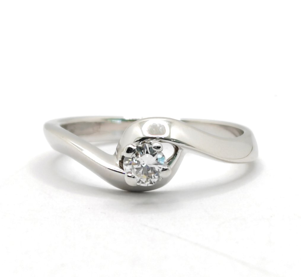 Gyűrű - 18 kt. Fehér arany - 0.20ct. tw. Gyémánt (Természetes) #1.0