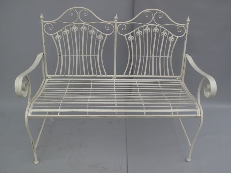 Utendørs benk - Jern - Bank rustikk brun jern #1.0