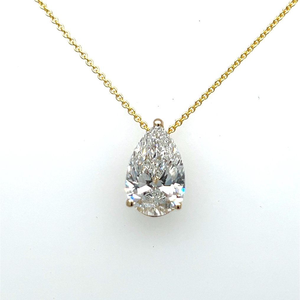 頸鏈 - 14 克拉 黃金 - 2.53ct. tw. 鉆石 (實驗室培育) #1.0