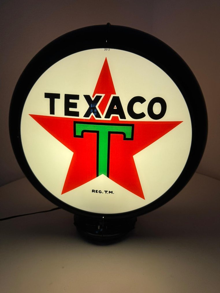 Texaco - 发光招牌，带有Texaco标志 - TEXACO - 背光宣传标志 - 请提供需要翻译的文本内容。 - 玻璃 #3.2