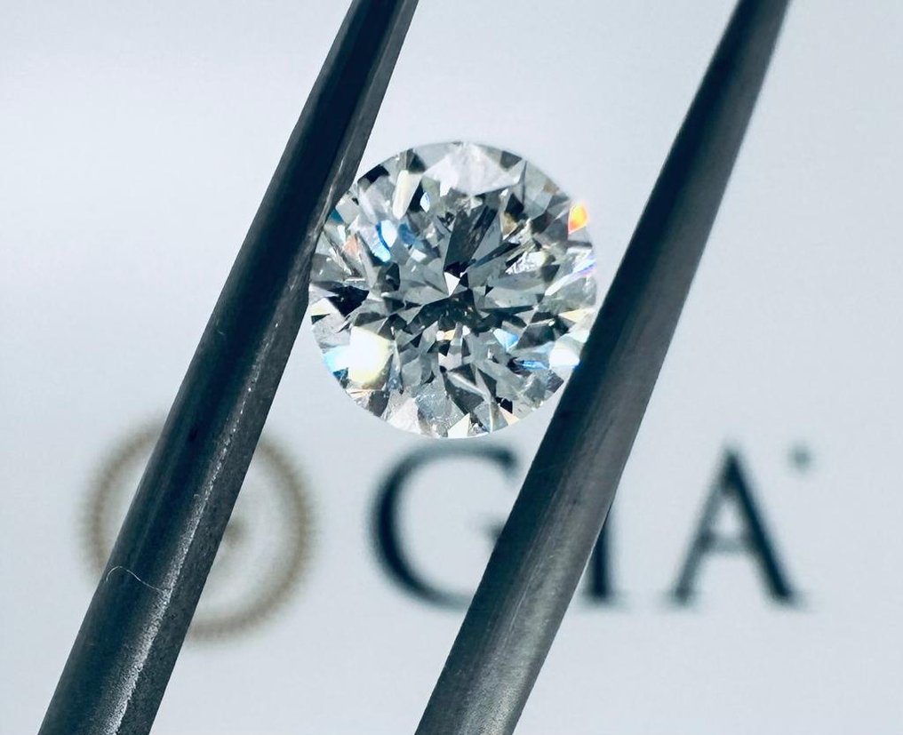 1 pcs 钻石 (天然) - 1.01 ct - 圆形 - G - SI2 微内含二级 - 美国宝石研究院(GIA) #1.0