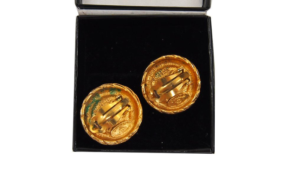 Chanel - Syntetisk edelsten - Metall - Klips-øredobber #2.1