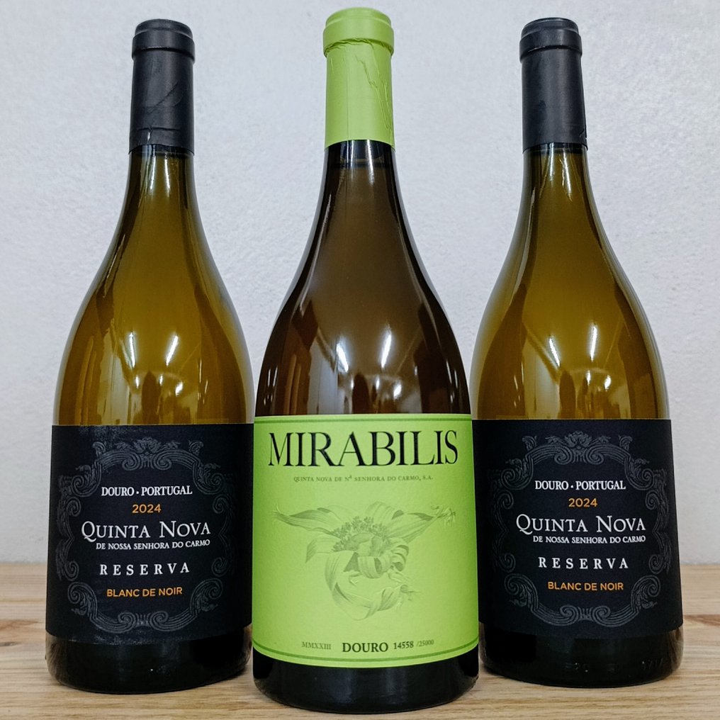 2023 Quinta Nova de Nossa Senhora do Carmo, Mirabilis Branco & 2024 Blanc De Noir x2 - Douro DOC, Reserva - 3 Butelki (0,75l) #1.0