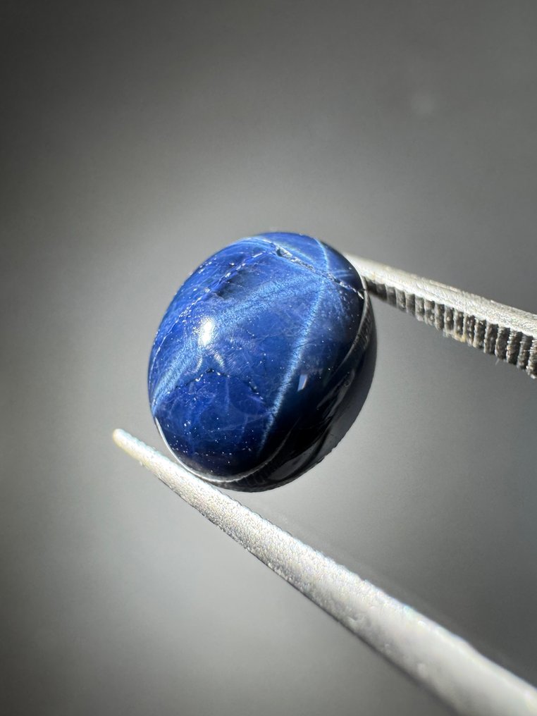 Σετ 3 οβάλ σάπιρες μπλε αστέρια. 13,75 καράτια. Χωρίς ελάχιστη τιμή. Καμποσόν- 2.75 g - (3) #3.2