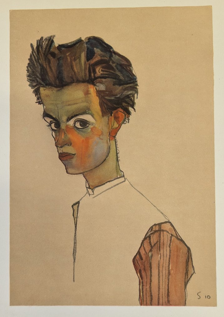 Egon Schiele (1890-1918), after - Self portrait #1.0