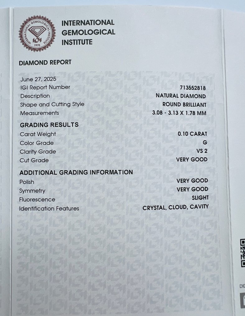 Ei pohjahintaa - 2 pcs Timantti (Luonnollinen) - 0.22 ct - Pyöreä - G - VS2 - Kansainvälinen gemologinen instituutti (IGI) - Matching Pair VG #3.2