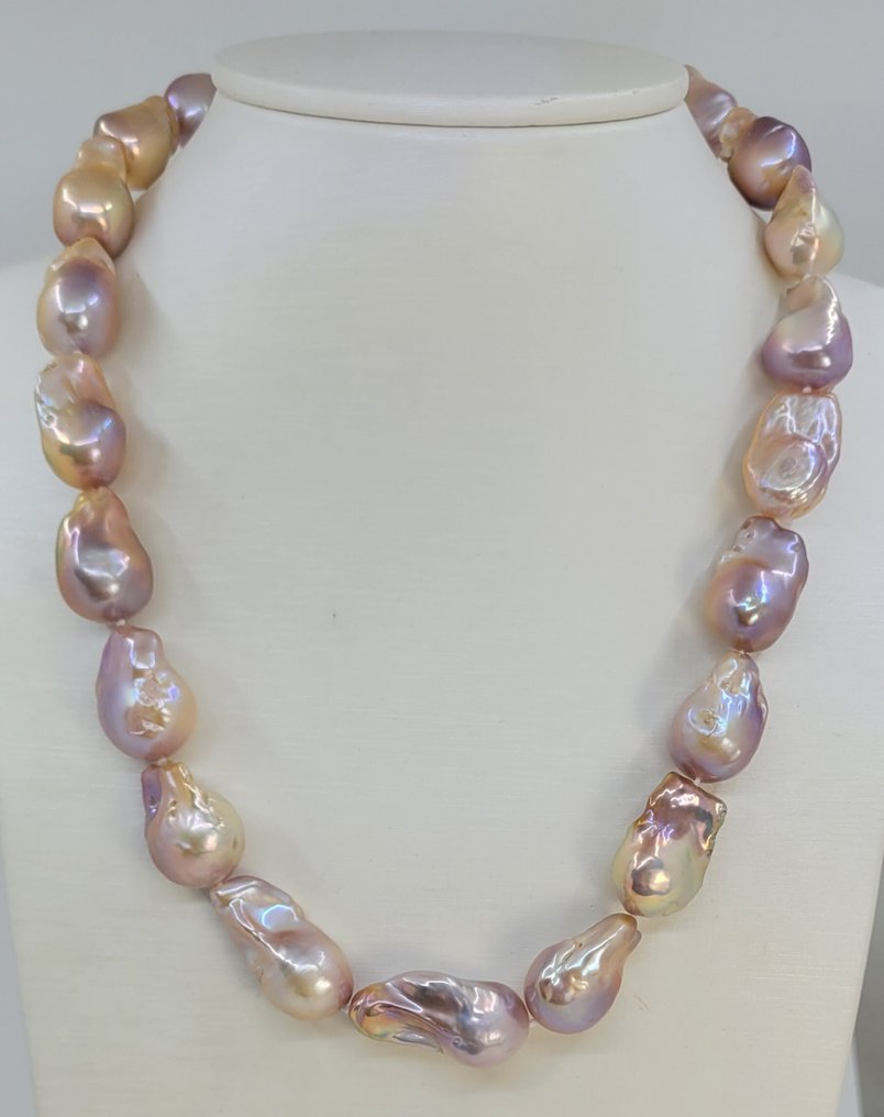 χωρίς τιμή ασφαλείας - Κολιέ 13x15mm Μπάροκ Εδιμόντ Φρέσκα Μαργαριτάρια #1.0