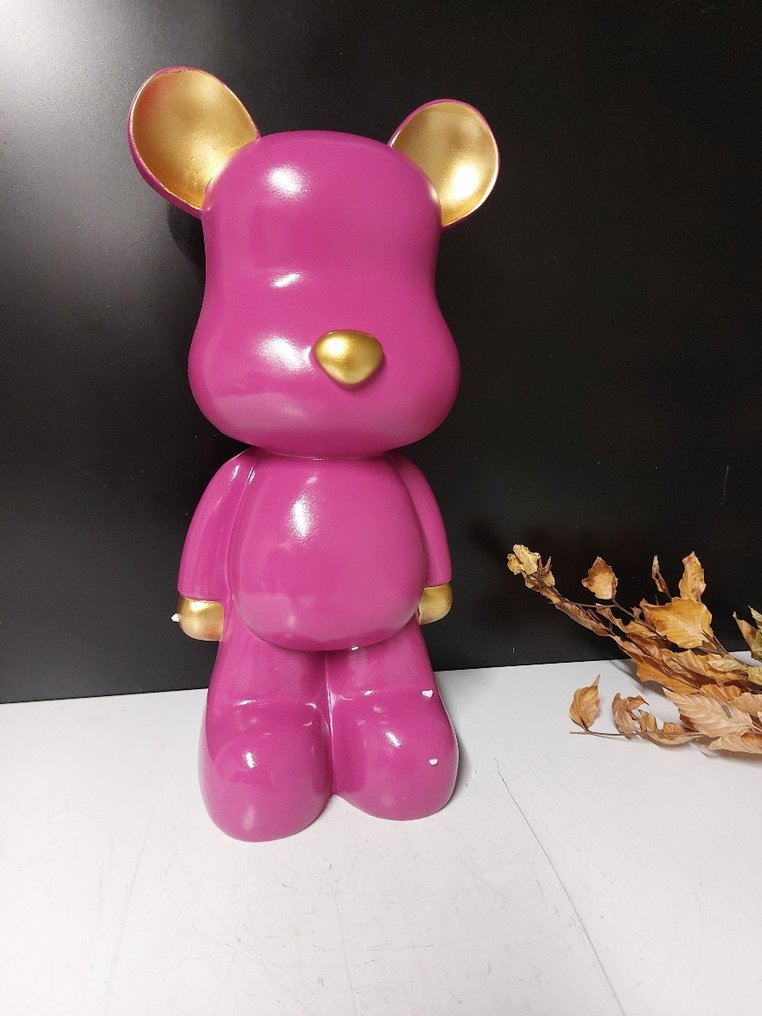 Statue, fuchsia teddy bear modern - 48 cm - polyresin #2.1