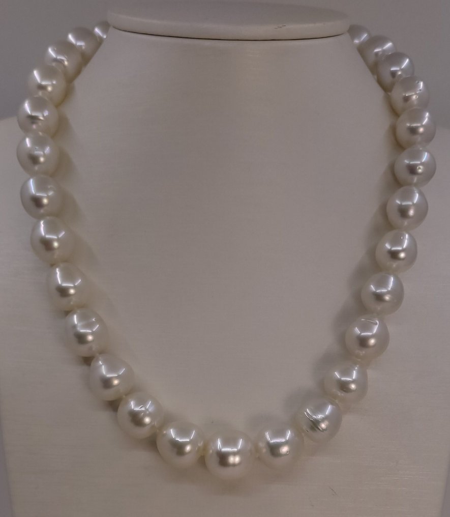 项链 PSL 认证澳大利亚南海珍珠 - 超大尺寸 - 12.0x14.9 毫米, 银 #3.2