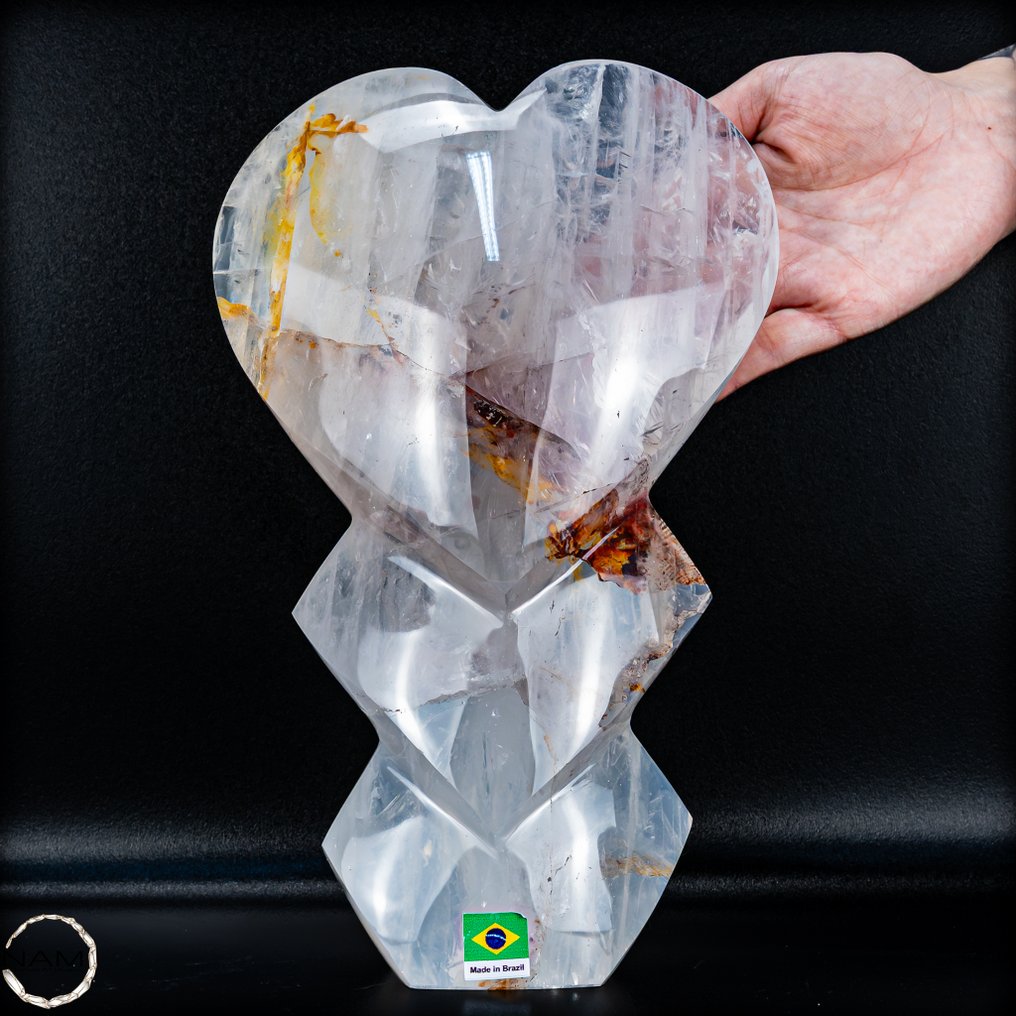 Καρδιά από φως – Φυσικά διάφανος πολύτιμος λουμερικός χαλαζίας καρδιά γλυπτό- 3335.79 g #2.1