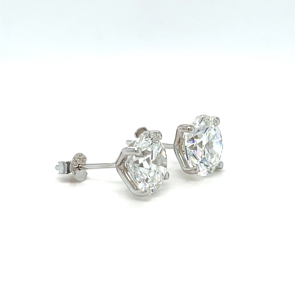 Drop fülbevaló - 14 kt. Fehér arany -  3.13ct. tw. Gyémánt (Laboratóriumban előállított) #3.2