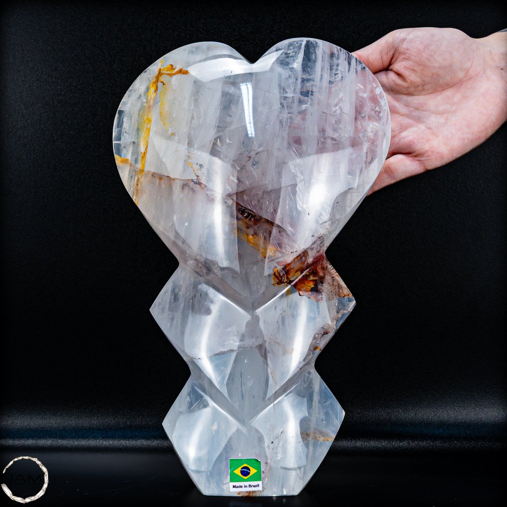 Καρδιά από φως – Φυσικά διάφανος πολύτιμος λουμερικός χαλαζίας καρδιά γλυπτό- 3335.79 g #4.3