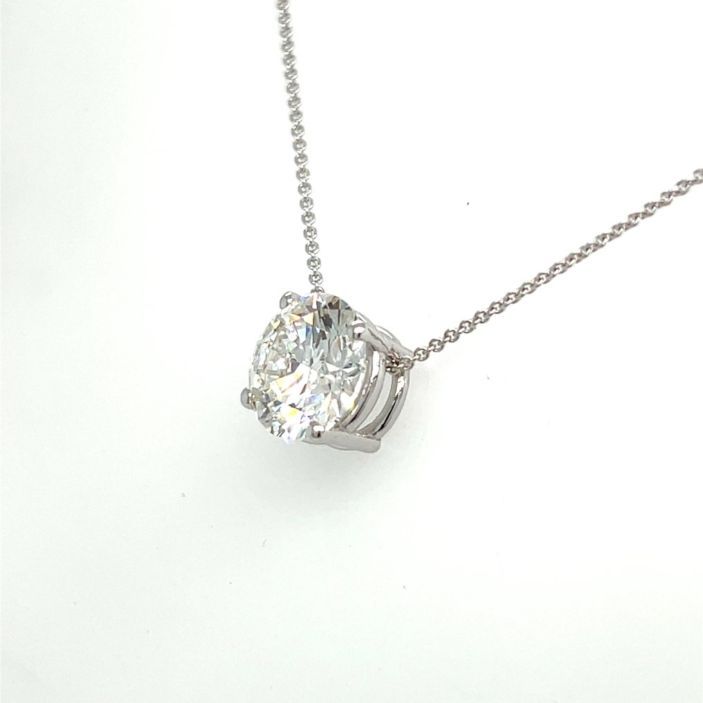 Ingen mindstepris - Halskæde - 14 karat Hvidguld - 4.04ct. tw. Diamant (Laboratoriedyrket) #3.2