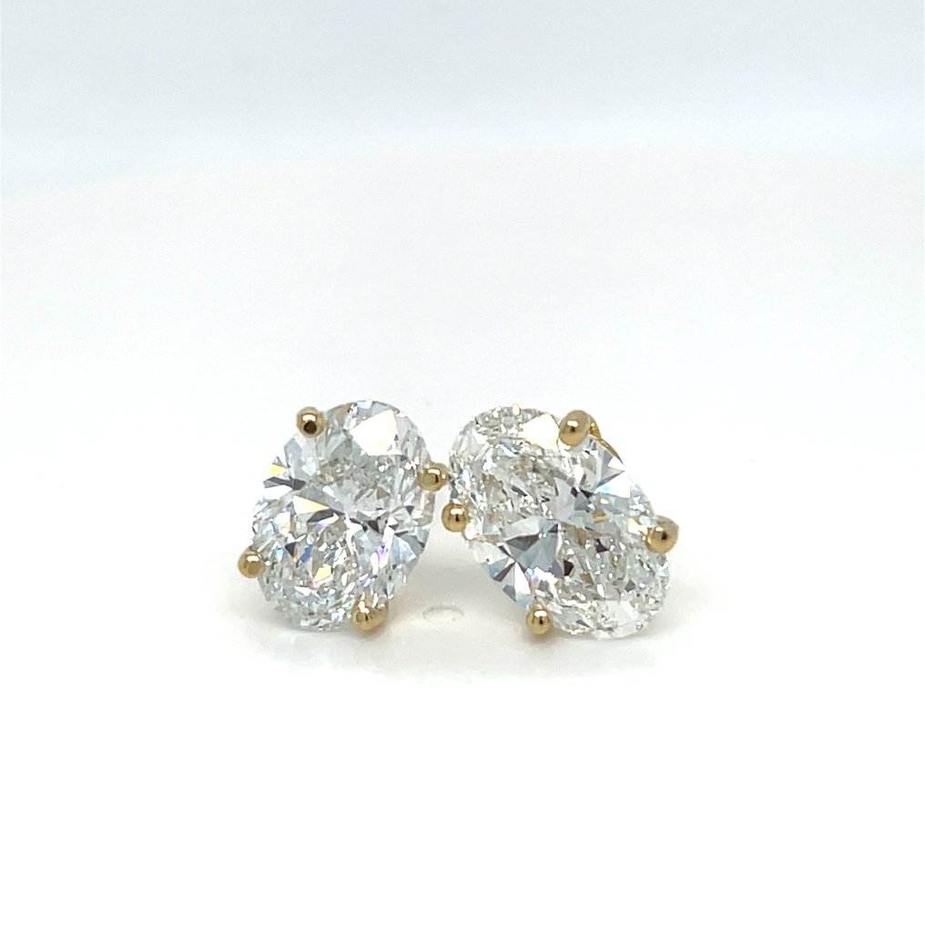 耳环 - 14K包金 黄金 -  3.11ct. tw. 钻石 (实验室培育) #4.3