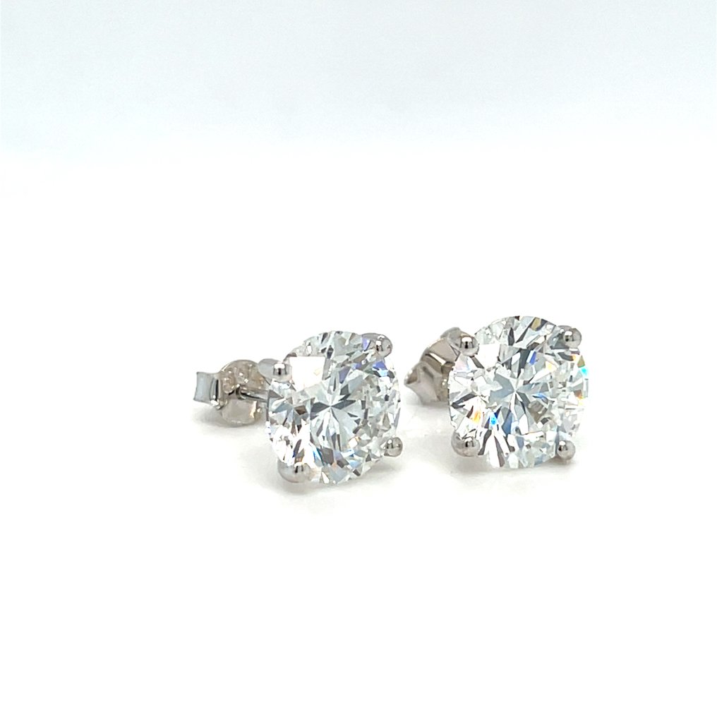 Drop fülbevaló - 14 kt. Fehér arany -  3.13ct. tw. Gyémánt (Laboratóriumban előállított) #2.1