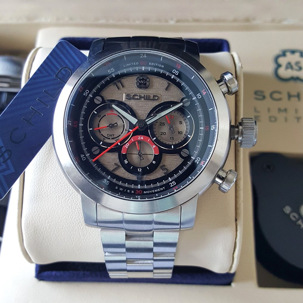 Schild - Limited Edition *1 - 50* - Swiss Calendar - Dual Time - Gift Set - New - Άνδρες - 2025 #1.0